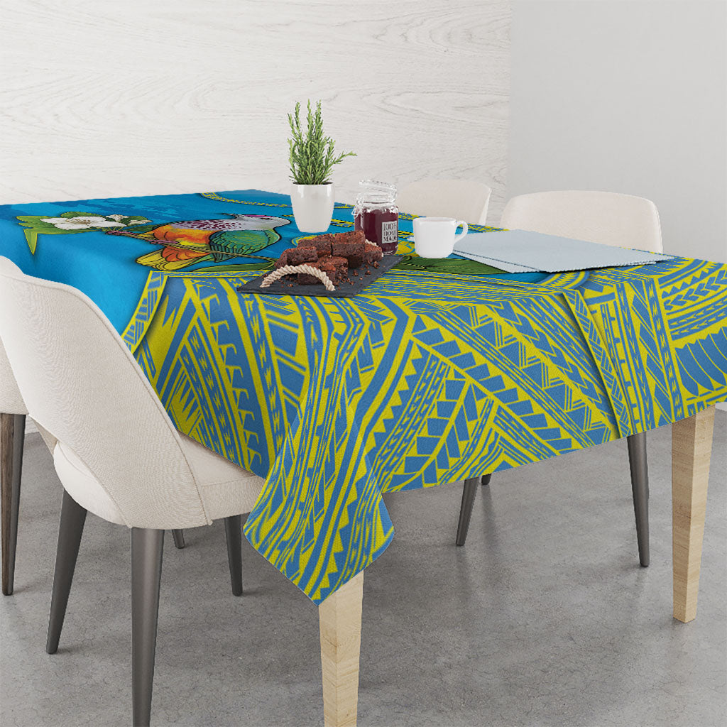 Personalised Palau Biib Bird Tablecloth Rur Flower And Rock Islands Patterns