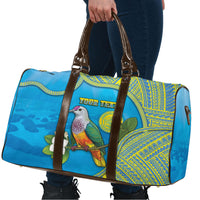 Personalised Palau Biib Bird Travel Bag Rur Flower And Rock Islands Patterns