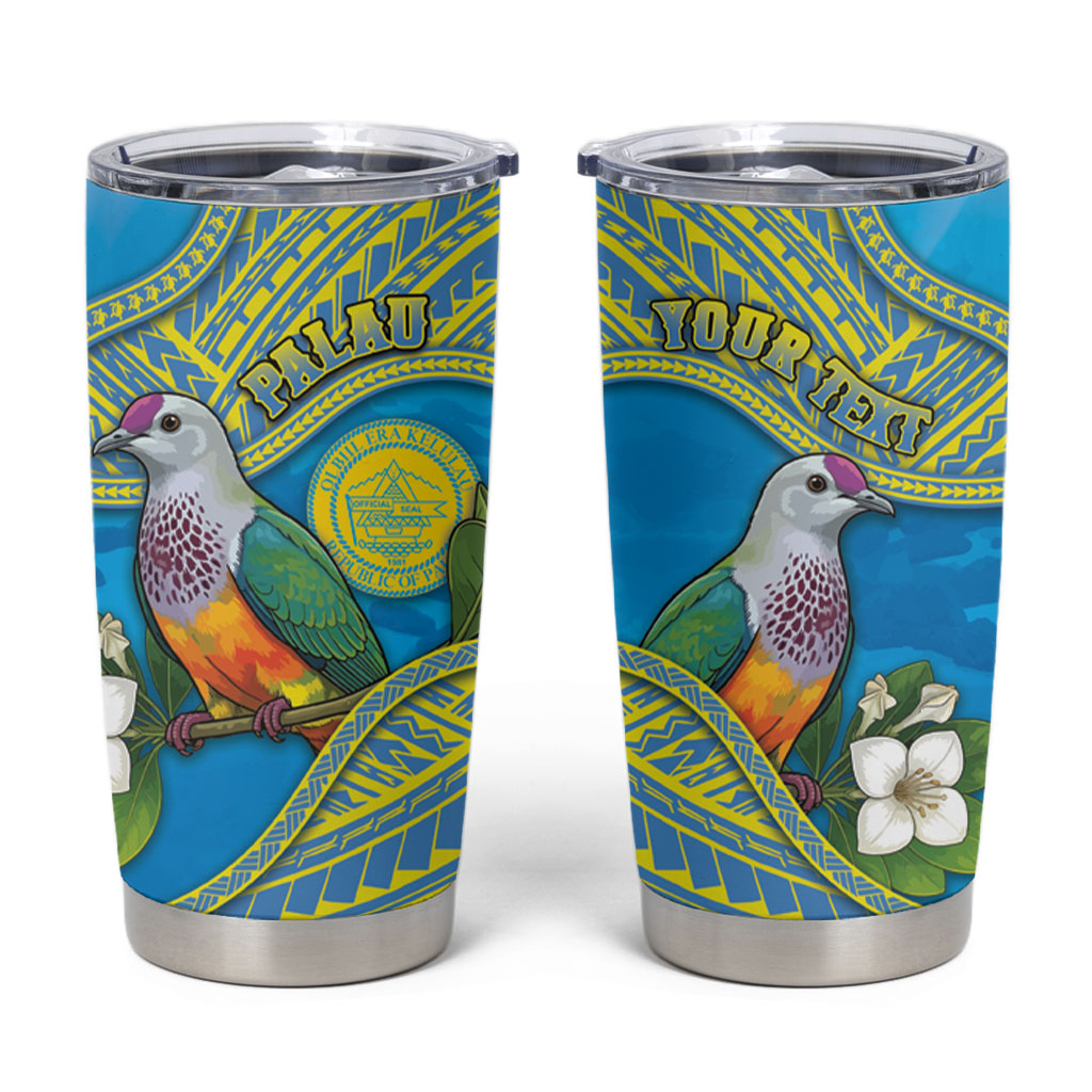 Personalised Palau Biib Bird Tumbler Cup Rur Flower And Rock Islands Patterns