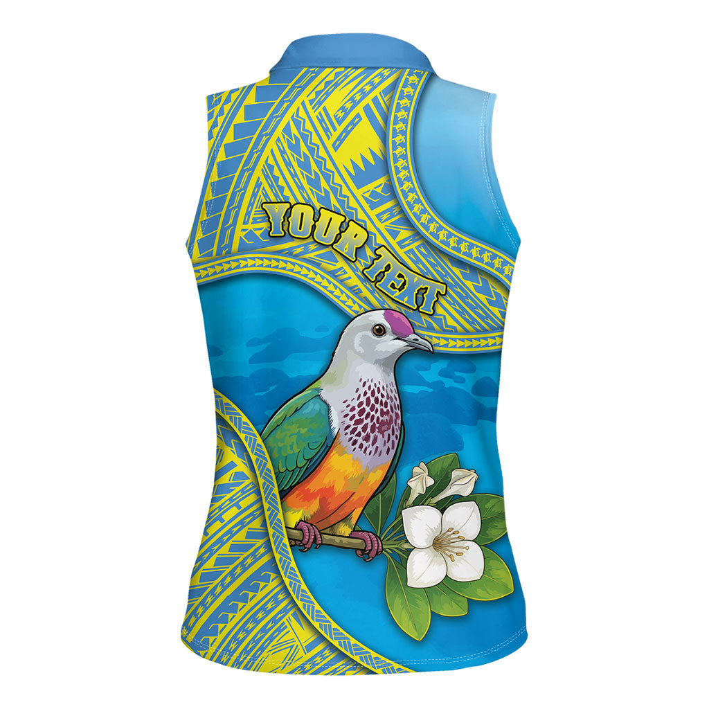 Personalised Palau Biib Bird Women Sleeveless Polo Shirt Rur Flower And Rock Islands Patterns