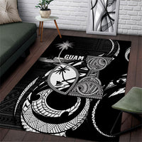 Guam Liberation Day Area Rug Black White Latte Stone Tribal Patterns