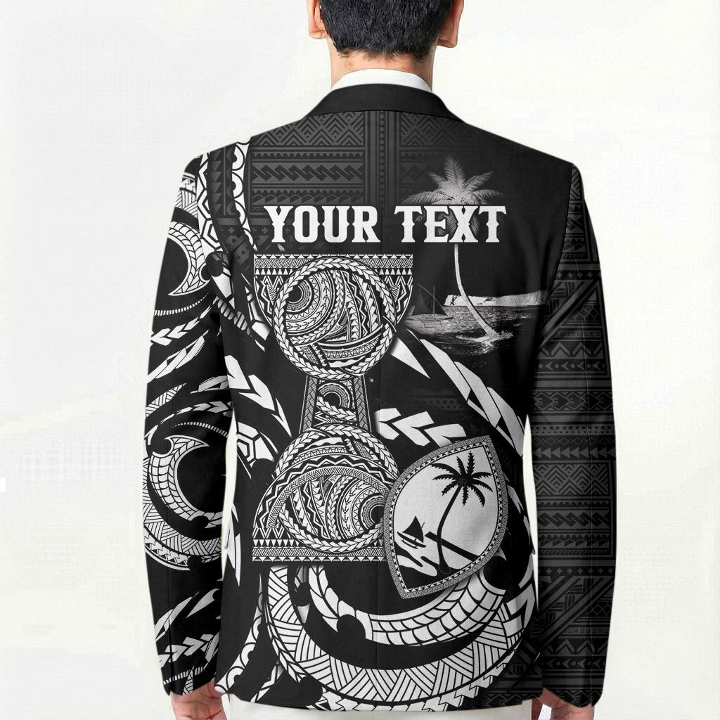 Personalised Guam Liberation Day Blazer Black White Latte Stone Tribal Patterns
