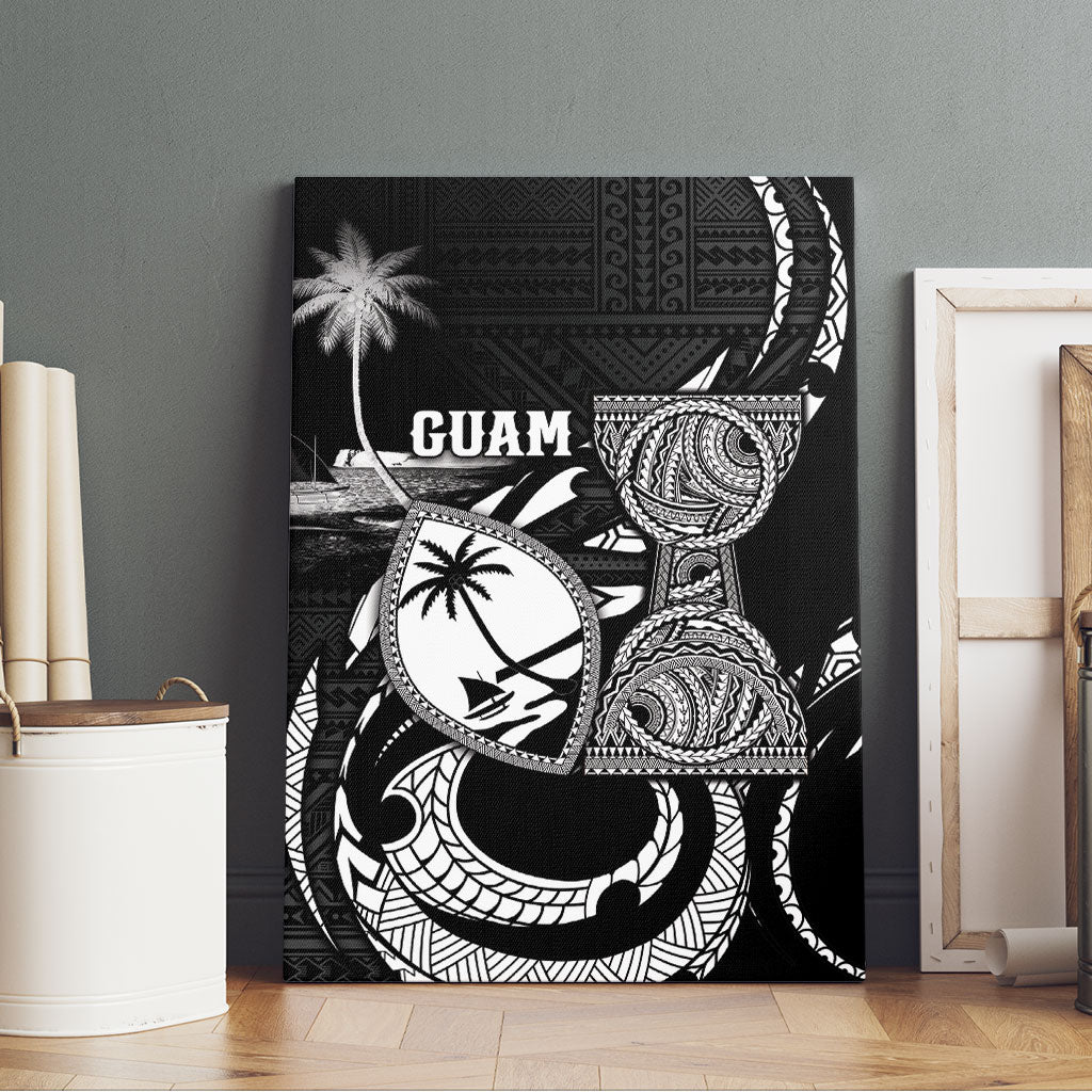 Guam Liberation Day Canvas Wall Art Black White Latte Stone Tribal Patterns