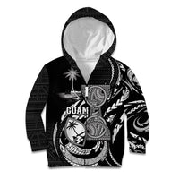 Personalised Guam Liberation Day Kid Hoodie Black White Latte Stone Tribal Patterns