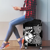 Guam Liberation Day Luggage Cover Black White Latte Stone Tribal Patterns