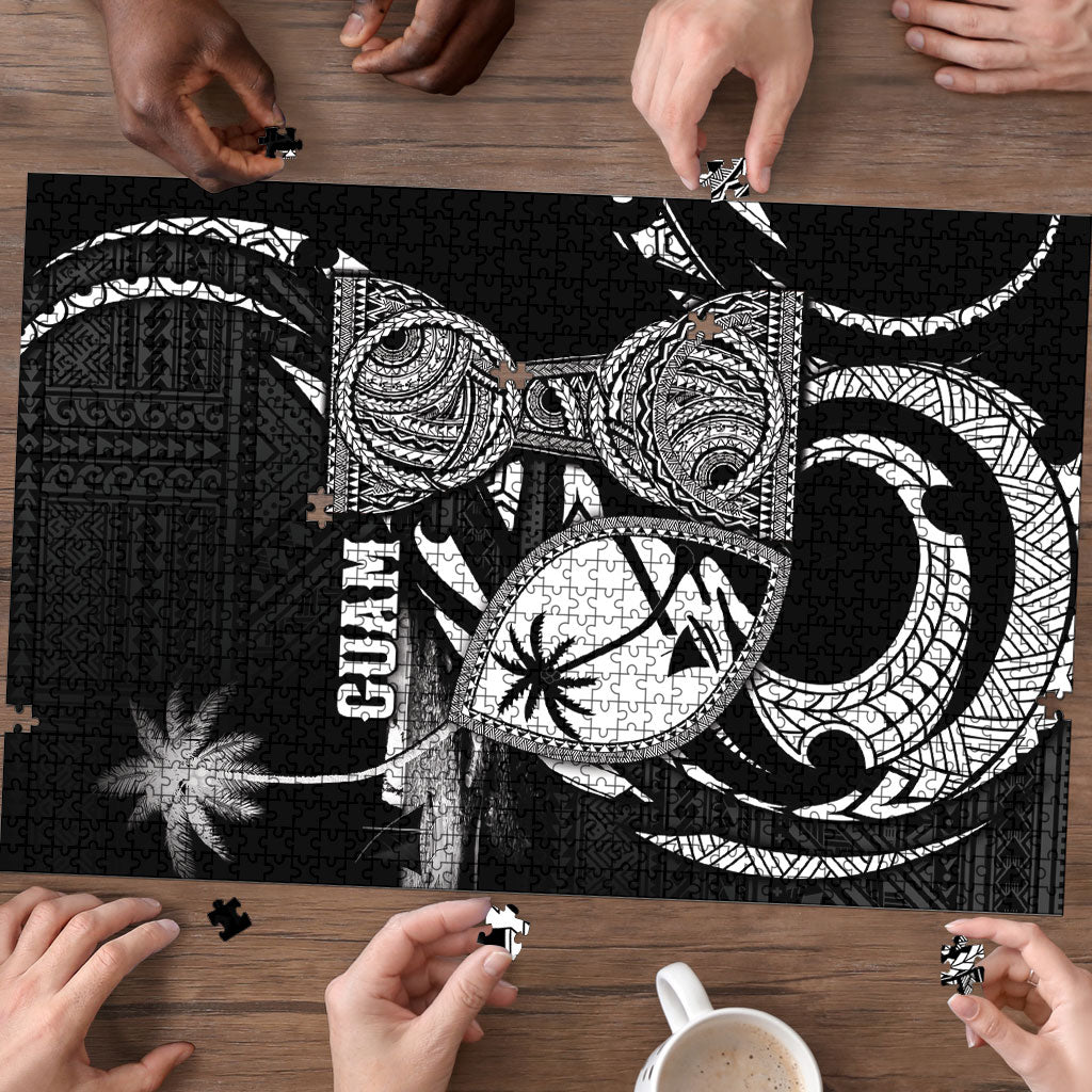 Guam Liberation Day Puzzle Black White Latte Stone Tribal Patterns
