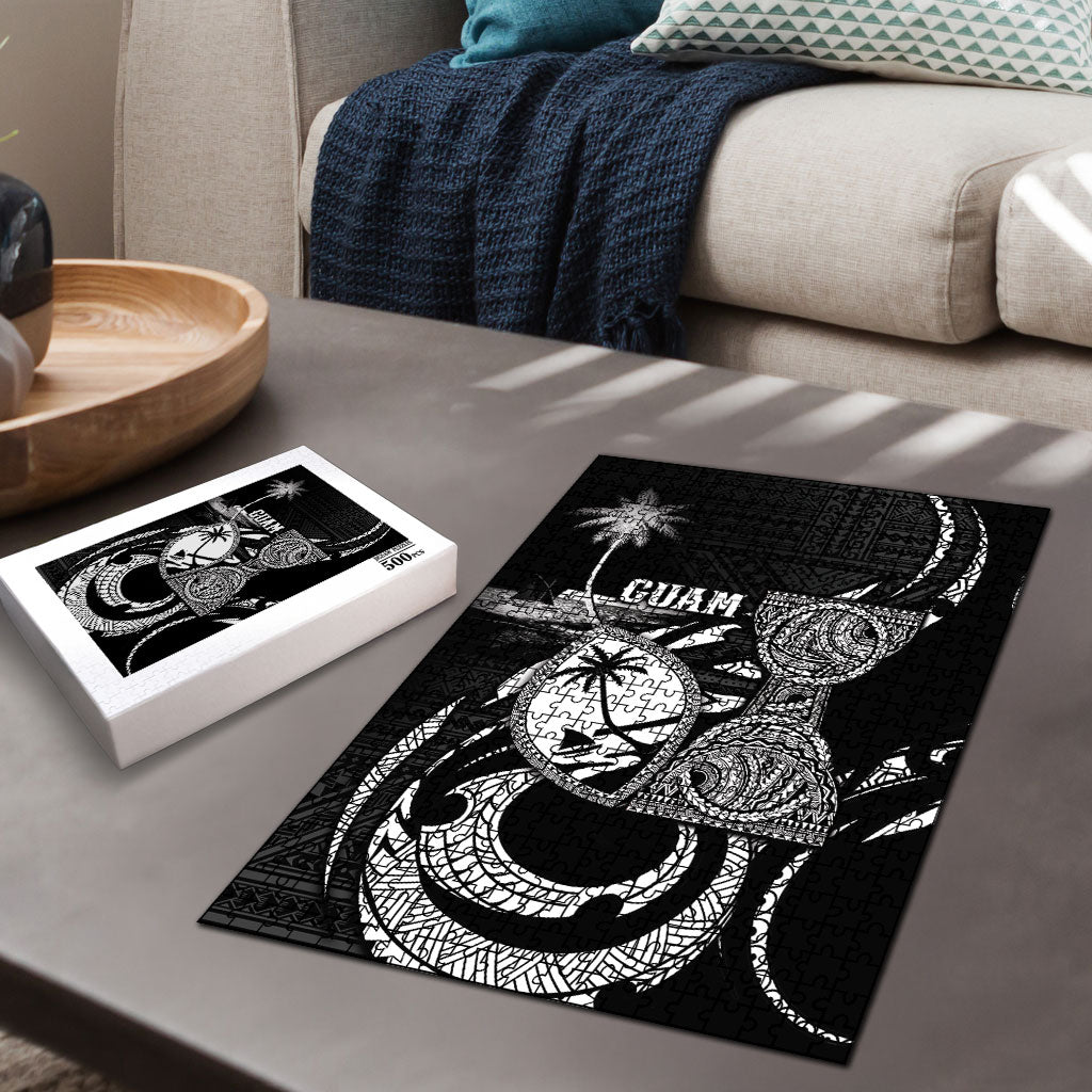 Guam Liberation Day Puzzle Black White Latte Stone Tribal Patterns