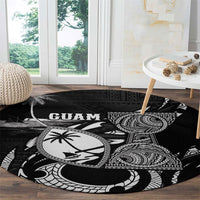Guam Liberation Day Round Carpet Black White Latte Stone Tribal Patterns