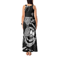 Personalised Guam Liberation Day Tank Maxi Dress Black White Latte Stone Tribal Patterns
