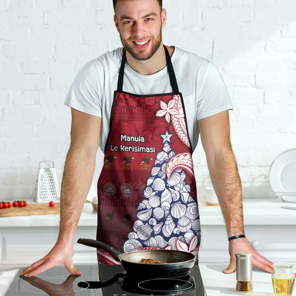 American Samoa Christmas Apron Seashell Xmas Tree Tribal Waves - Polynesian Pride