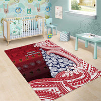 American Samoa Christmas Area Rug Seashell Xmas Tree Tribal Waves - Polynesian Pride