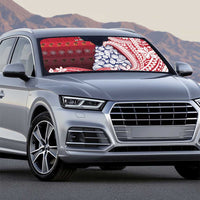 American Samoa Christmas Auto Sun Shade Seashell Xmas Tree Tribal Waves - Polynesian Pride