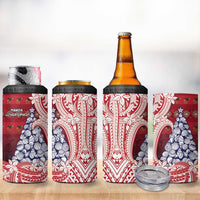 American Samoa Christmas 4 in 1 Can Cooler Tumbler Seashell Xmas Tree Tribal Waves - Polynesian Pride