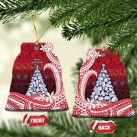 American Samoa Christmas Ceramic Ornament Seashell Xmas Tree And Waves Patterns - Polynesian Pride