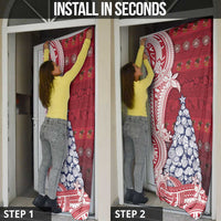 American Samoa Christmas Door Cover Seashell Xmas Tree Tribal Waves - Polynesian Pride