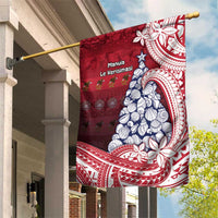 American Samoa Christmas Garden Flag Seashell Xmas Tree Tribal Waves - Polynesian Pride