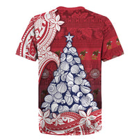 American Samoa Christmas Rugby Jersey Seashell Xmas Tree Tribal Waves - Polynesian Pride