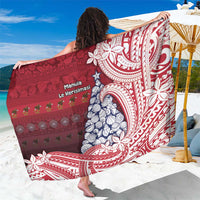 American Samoa Christmas Sarong Seashell Xmas Tree Tribal Waves - Polynesian Pride