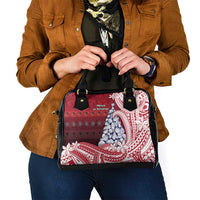 American Samoa Christmas Shoulder Handbag Seashell Xmas Tree Tribal Waves - Polynesian Pride