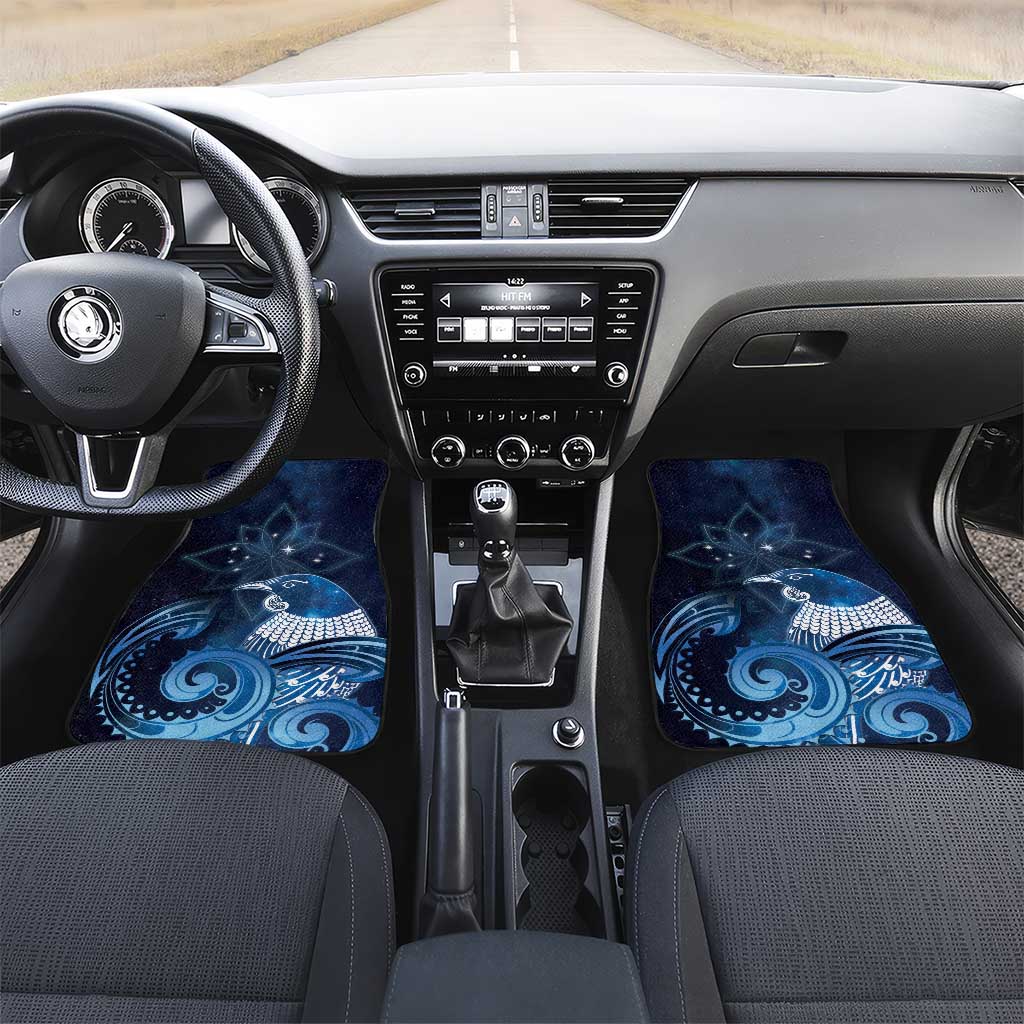 New Zealand Matariki Car Mats Maori Tui Bird Blue Galaxy