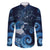 New Zealand Matariki Family Matching Short Sleeve Bodycon Dress and Hawaiian Shirt Maori Tui Bird Blue Galaxy