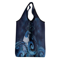 New Zealand Matariki Grocery Bag Maori Tui Bird Blue Galaxy