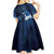 New Zealand Matariki Kid Short Sleeve Dress Maori Tui Bird Blue Galaxy
