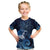 New Zealand Matariki Kid T Shirt Maori Tui Bird Blue Galaxy