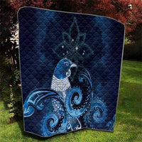 New Zealand Matariki Quilt Maori Tui Bird Blue Galaxy