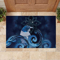 New Zealand Matariki Rubber Doormat Maori Tui Bird Blue Galaxy