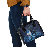 New Zealand Matariki Shoulder Handbag Maori Tui Bird Blue Galaxy