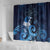 New Zealand Matariki Shower Curtain Maori Tui Bird Blue Galaxy