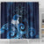 New Zealand Matariki Shower Curtain Maori Tui Bird Blue Galaxy
