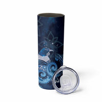 New Zealand Matariki Skinny Tumbler Maori Tui Bird Blue Galaxy