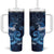 New Zealand Matariki Tumbler With Handle Maori Tui Bird Blue Galaxy