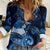 New Zealand Matariki Women Casual Shirt Maori Tui Bird Blue Galaxy