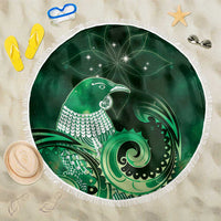New Zealand Matariki Beach Blanket Maori Tui Bird Green Galaxy