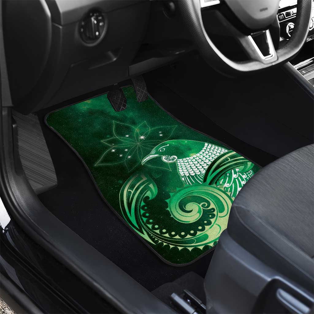 New Zealand Matariki Car Mats Maori Tui Bird Green Galaxy