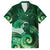 New Zealand Matariki Family Matching Long Sleeve Bodycon Dress and Hawaiian Shirt Maori Tui Bird Green Galaxy