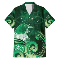 New Zealand Matariki Family Matching Mermaid Dress and Hawaiian Shirt Maori Tui Bird Green Galaxy
