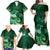 New Zealand Matariki Family Matching Off Shoulder Maxi Dress and Hawaiian Shirt Maori Tui Bird Green Galaxy