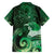 New Zealand Matariki Family Matching Tank Maxi Dress and Hawaiian Shirt Maori Tui Bird Green Galaxy