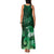 New Zealand Matariki Family Matching Tank Maxi Dress and Hawaiian Shirt Maori Tui Bird Green Galaxy