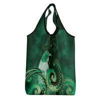 New Zealand Matariki Grocery Bag Maori Tui Bird Green Galaxy