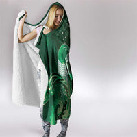 New Zealand Matariki Hooded Blanket Maori Tui Bird Green Galaxy