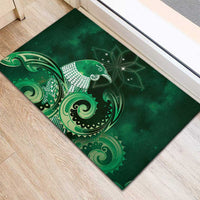 New Zealand Matariki Rubber Doormat Maori Tui Bird Green Galaxy