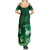 New Zealand Matariki Summer Maxi Dress Maori Tui Bird Green Galaxy