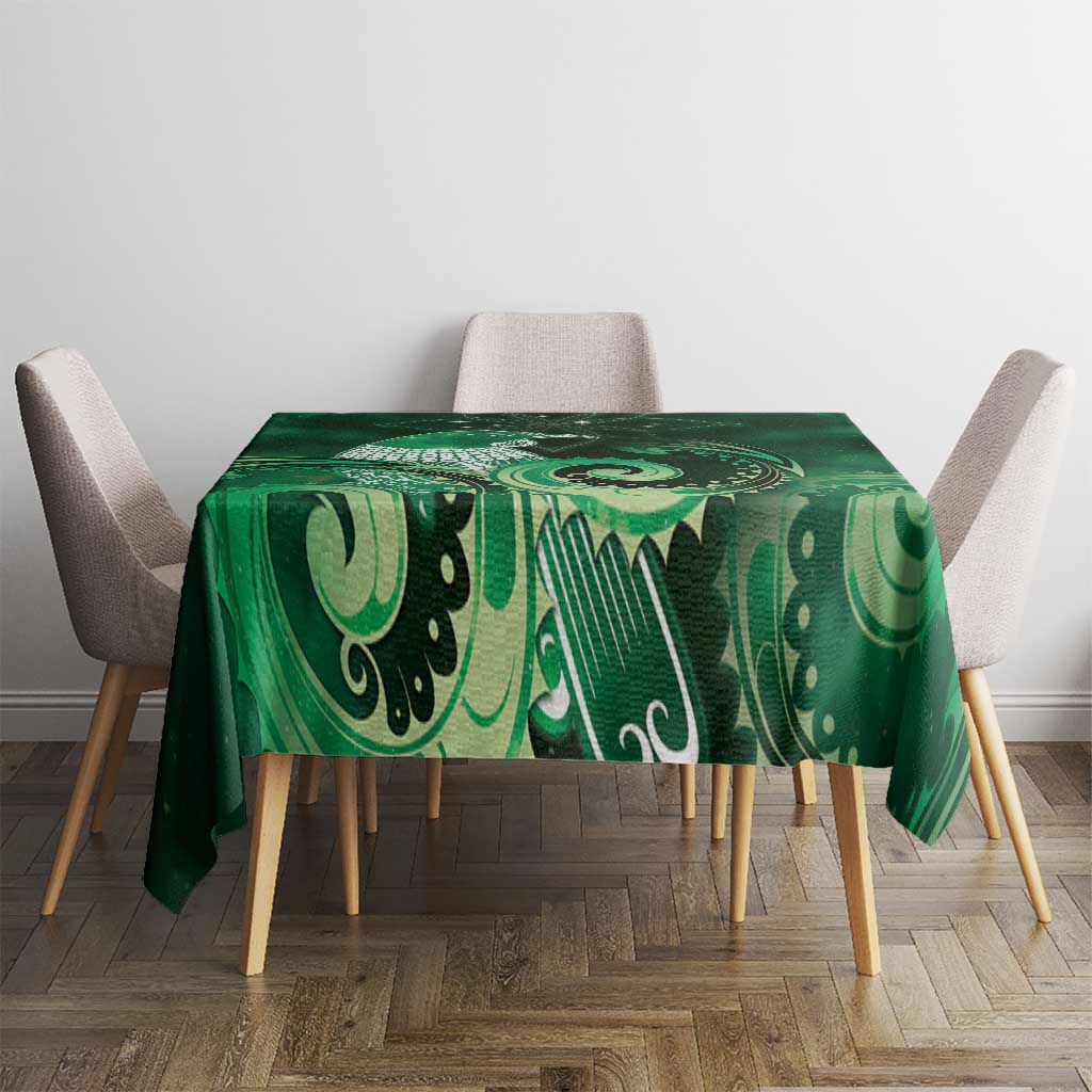 New Zealand Matariki Tablecloth Maori Tui Bird Green Galaxy