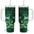 New Zealand Matariki Tumbler With Handle Maori Tui Bird Green Galaxy