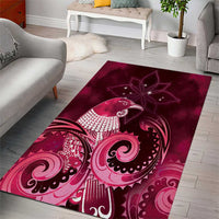 New Zealand Matariki Area Rug Maori Tui Bird Magenta Galaxy